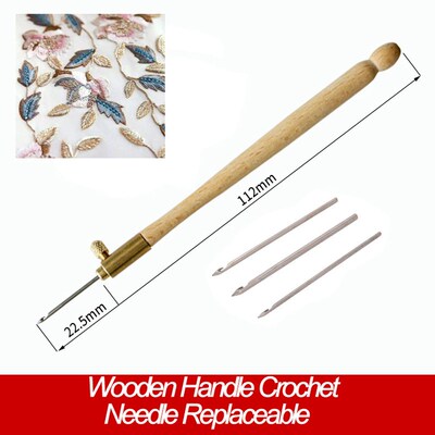 Embroidery Handle Tambour Crochet Hook with 3 Needles French