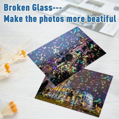 10 Sheets Broken Glass Cold Laminating Film A4 Hologram跨境