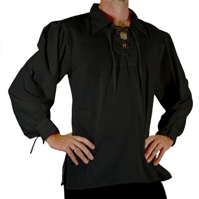 2024 Medieval Mens Lapel Retro Shirt Loose Casual Top Cb892