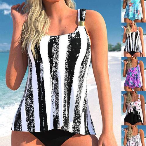 Womens Swimwear Tankini 2 Piece Regular Swimsuit 2 Piece Bl