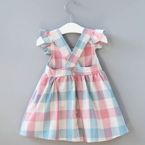 2023 New Summer Girls Dress Baby Cute Flower Pleated Sleeve
