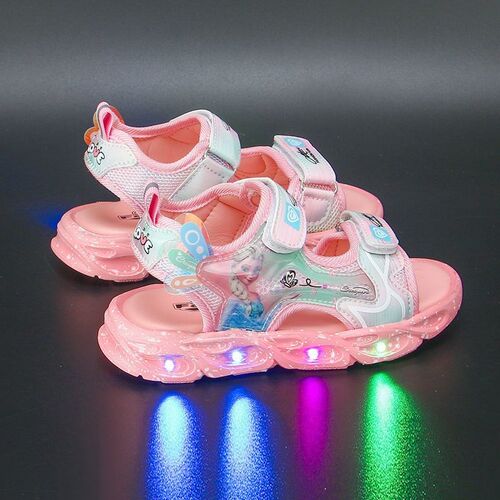 Girls Elsa Sandals Led Lights Summer Soft Sole Non slip Chi