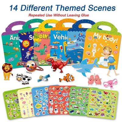 Childrens Reusable Stickers Books Kawaii Stationery Sticker