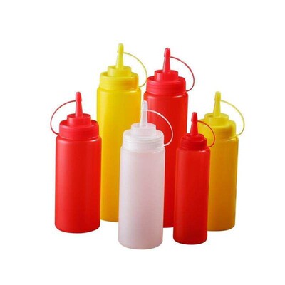 Squeeze bottle of tomato sauce set for home kitchen