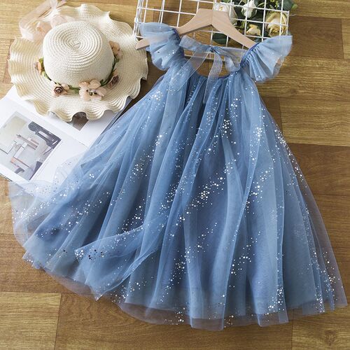 Dress for Girl 3-8 Yrs Summer Suspender Sequin New Birthday