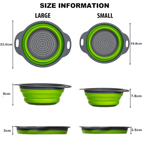 Foldable Silicone Colander Fruit Vegetable Washing Basket St