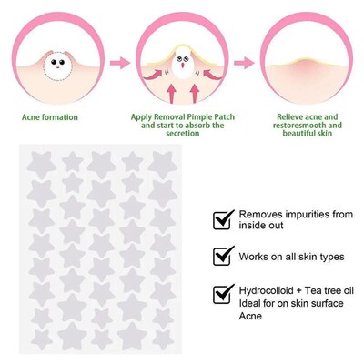 40pcs Star Shaped Acne Pimple Patch Invisible Concealer Wate