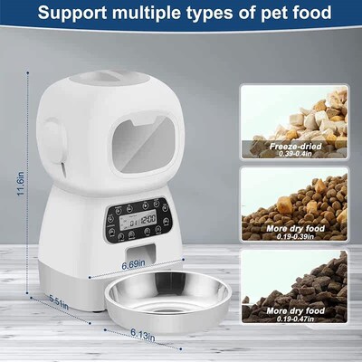 3.5L Automatic Pet Feeder Timed Auto Dog Feeders for Small P