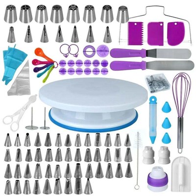 137Pcs Cake Decorating Tools Kit Pastry Turntable Kit Piping