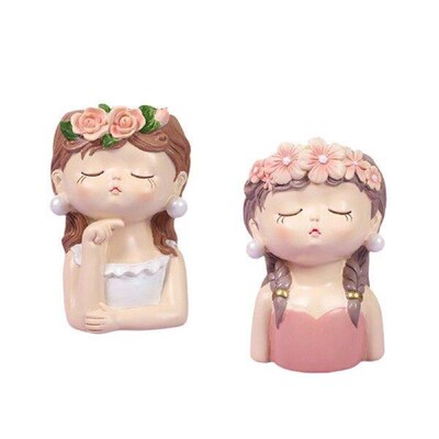 Flower Vase Girl Design Planter Flowerpot Table Centerpiece