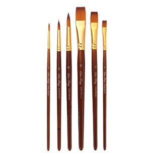 brushes watercolor rod nylon wool tone flax two