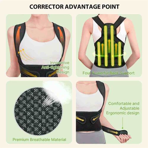Back Brace and Posture Corrector for Men and Women, Back Str