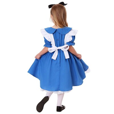 Children Girl Blue Alice In Wonderland Halloween Costume For