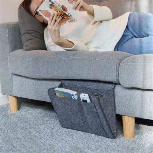 1pc Felt Bedside Storage Bag Pouch  Remote Control
