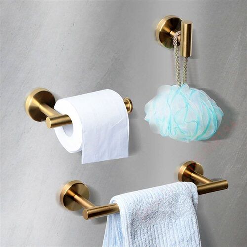 Wall Mount Toilet Towel Paper Holder Adhesive Black Silver K