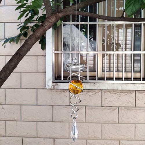 Rotating Crystal Gazing Spiral Tail Ball Pendant Wind
