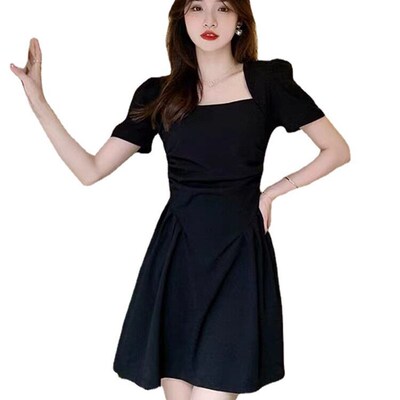 French Style Elegant Hepburn Style Small Black Dress Niche D