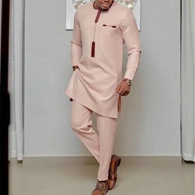 2025 African Ethnic Style Mens Casual Suit Printed Shirt An