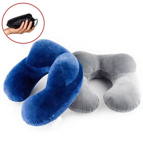 U-Shape Travel Pillow for Airplane Inflatable Neck Pillow Tr