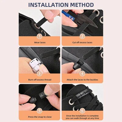 8mm No Tie Shoe Lace Pre Lock Shoelace Without Tie Elatic La