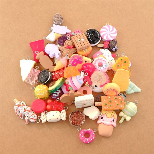 20/30/60/100Pcs/lot By Random Cake Candy Food Charms For Jew