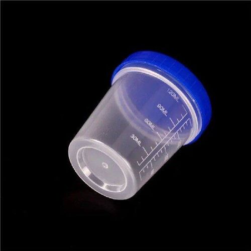 120ml Laboratory Measuring Cup With Lids Plastic Specimen
