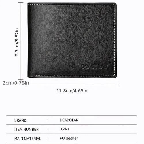 Pu Leather Men Short Wallet Thin Style Folding Young Men Cre