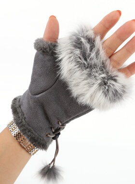 1 Pair Women Winter Warm Gloves Sexy Faux Rabbit Fur Hand Wr
