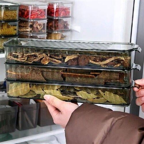 Refrigerator Storage Box 3 Layers Stackable Refrigerator