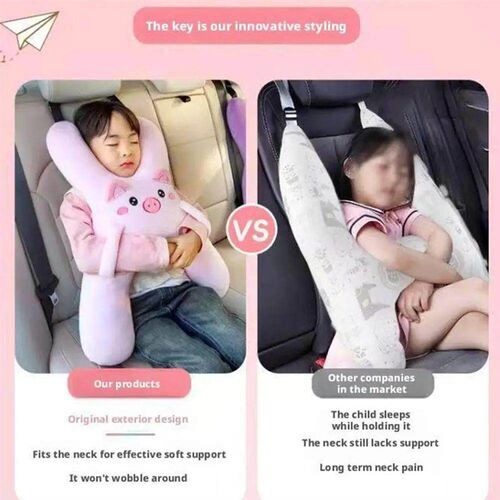 1Set Car Cute Cartoon Pillow Car Mounted Child Sleeping Pill