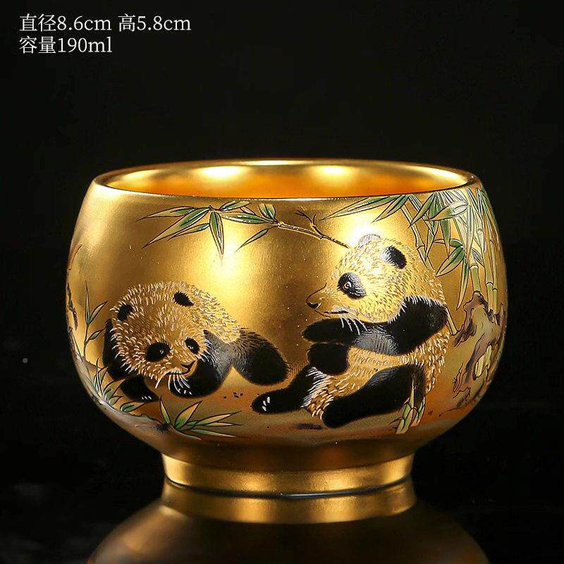 黄金鹏纯手工鎏手端大剑号绘九龙鱼S-1主人功夫品茗茶盏茶杯