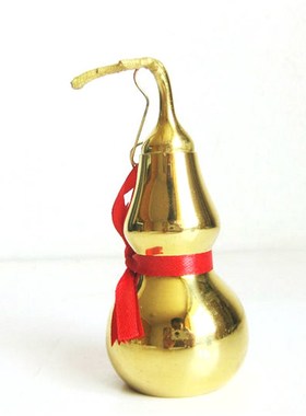 家居饰品开口三叶铜葫芦福禄胡芦摆件客厅卧室玄关桌面金属摆设