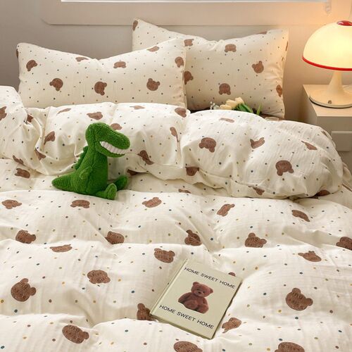 New small fresh A-class cotton double-layer yarn four piece