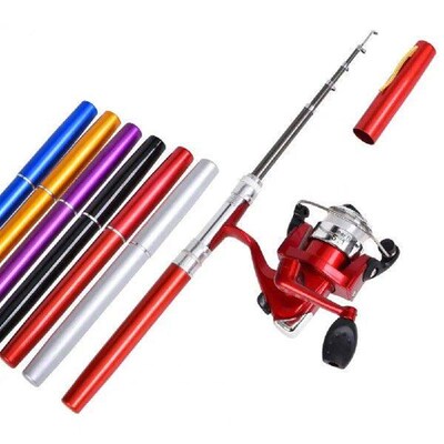 1 Set Portable Ice Pen Fishing Rod Telescopic Non-slip