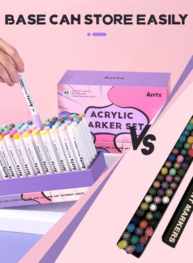 Arrtx 60 Colors Paint Markers Paint Pens, Acrylic Markers Br