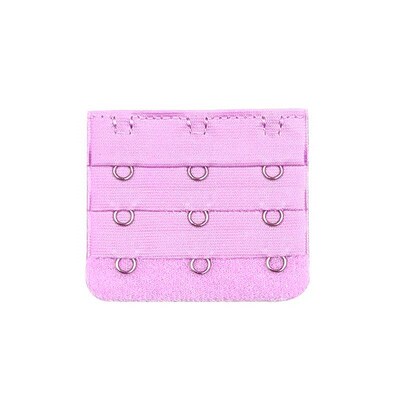 Three-row, three-hook extended bra extender with metal clasp