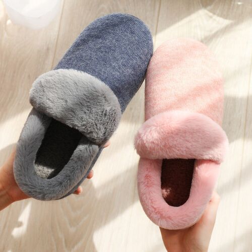 Cotton Slippers Womens Bag Heel Warm Couple Home Slippers H