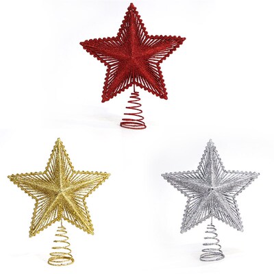 Christmas Tree Top Five-pointed Star Hollow Radiation Three-