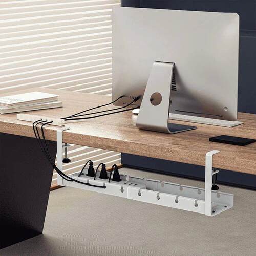 No Drilling Extendable Under Desk Cable Management Metal Wir