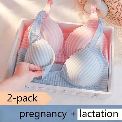 1/2Pcs Wirefree Nursing Clothing Cotton Breastfeeding Bra fo