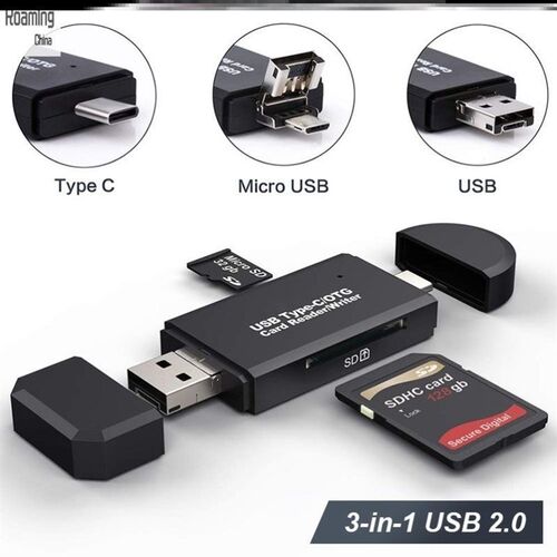 USB 3.0 OTG Micro USB Type C SD Memory Card Reader读卡器
