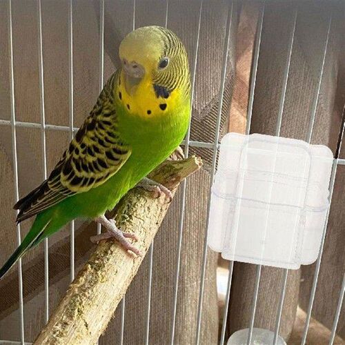 2 Pcs Parrot Feeder Plastic Bird Pigeon Cage Food Dispenser