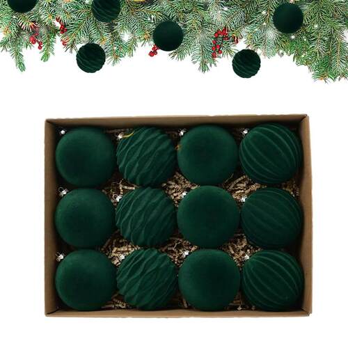 Velvet Christmas Balls 12pcs/box Flocked Tree Balls Pendant