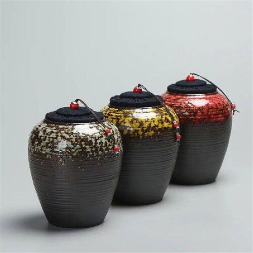 Large Capacity Tea Tank Retro Ceramic Nut Storage Cans
