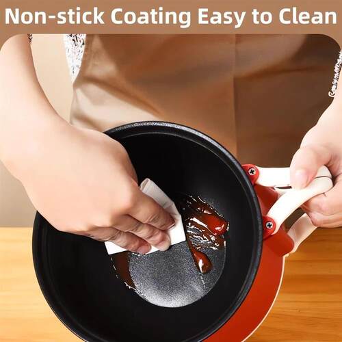 220V Hot Pot With Steamer,Portable 1.6L Ramen Electric Cooki