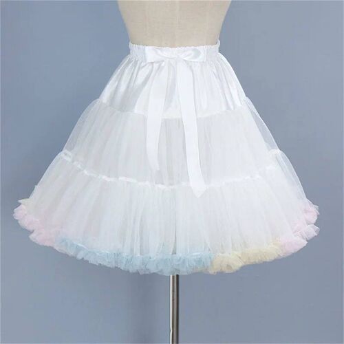 Women Ruffled Petticoat Fluffy Bubble Tutu Skirt Crinoline U