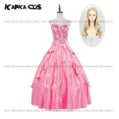 Movie Girl Wicked Glinda Cosplay Costume Pink Wedding Prince