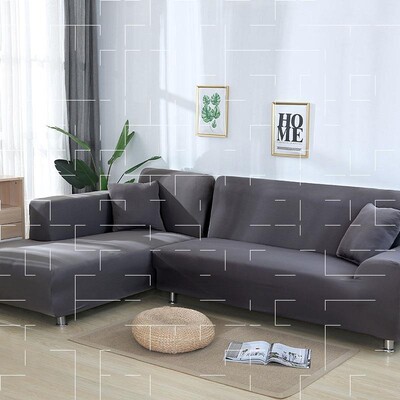 2021 new Grey Color Elastic Couch Sofa Cover Loveseat Cove