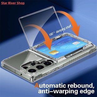 Transparent Card Slots Holder Stand Phone Case For Samsung S