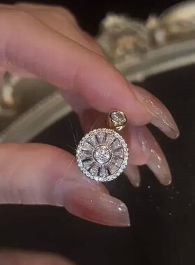 2024 New Fidget Spinner Rings for Women Cubic Zirconia Sunfl